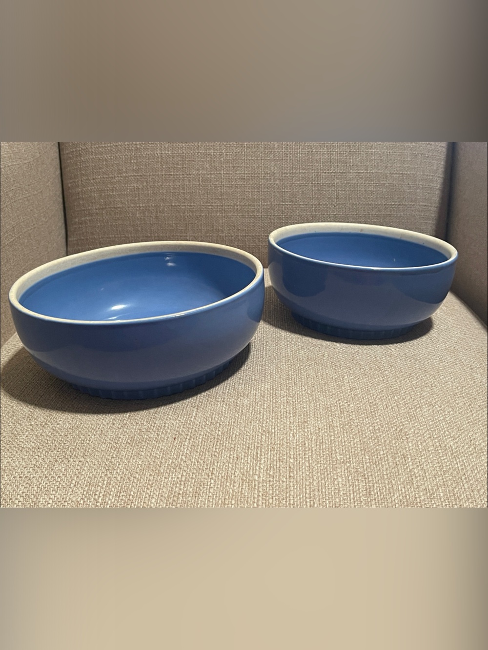 Vintage Hall Montgomery Ward Blue 7” and 8” Serving Bowls (2)